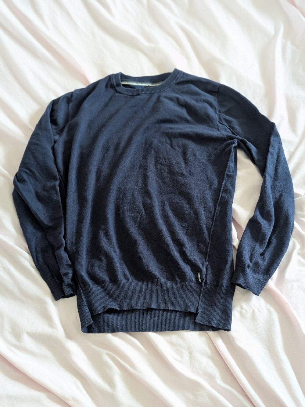 Diesel Blue Solid Crewneck Sweater Size S